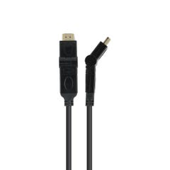Câble Hdmi Articulé 180° 4k Ultra Hd High Speed Noir Audio/vidéo Mâle/mâle 1,50 Mètre Gold - Sedea - 914531 1