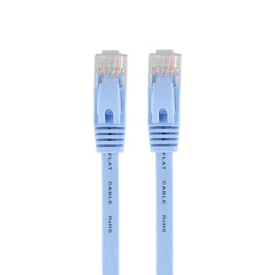Cordon Ethernet plat RJ45 Bleu, mâle/mâle, Cat6, 10 m