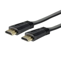Câble Hdmi Plat 4k Ultra Hd High Speed Noir Audio/vidéo Mâle/mâle 1,50 Mètre Gold - Sedea - 914542