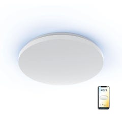 Plafonnier LED connecté KOZii, éclairage multi-blancs (2700 à 6500 kelvins), Rond 24W Variation de couleur et luminosité