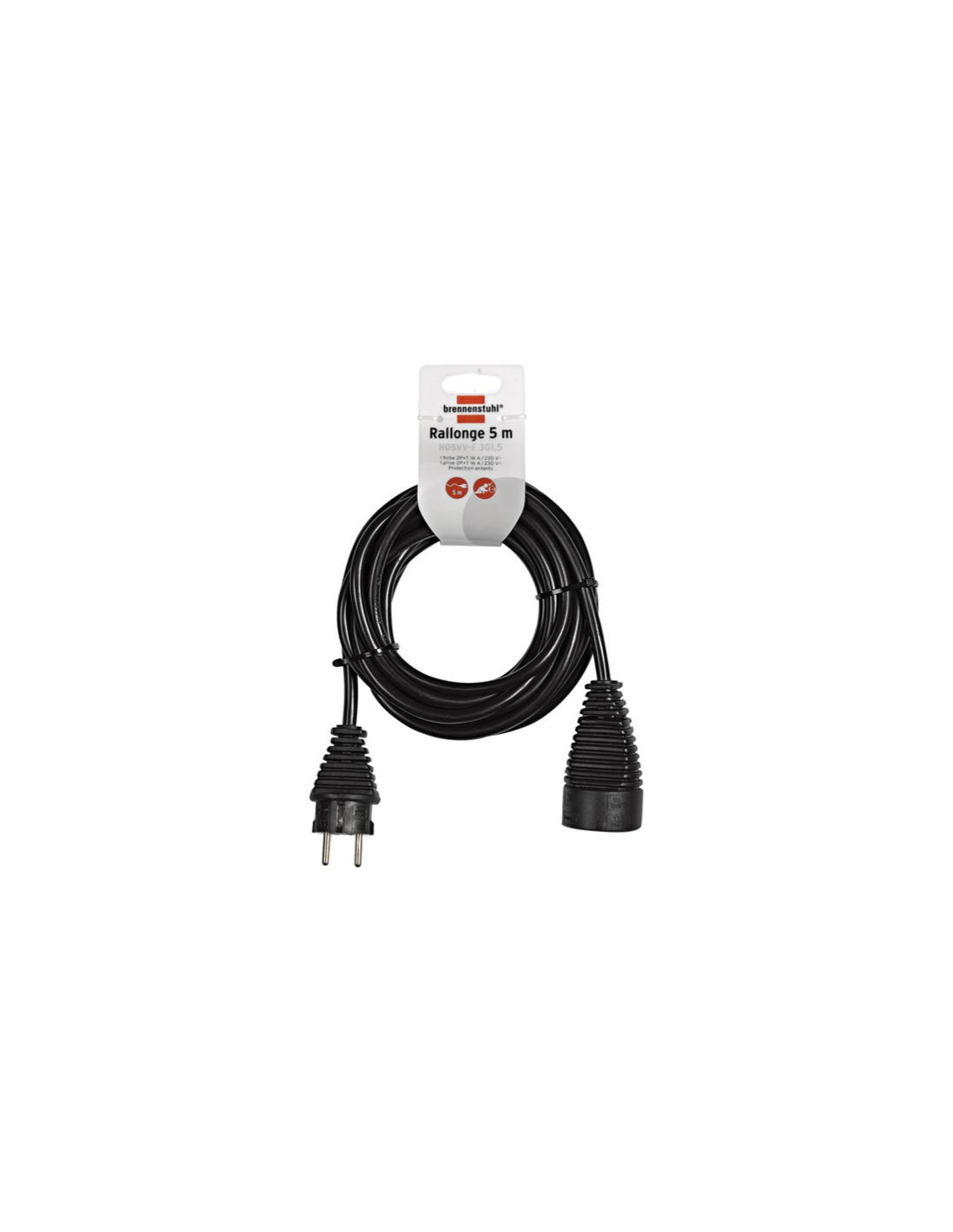 Rallonge électrique 5m de câble H05VV-F 3G1,5