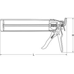 Pistolet squelette KS TOOLS Pistolet à silicone - 310ml - 980.1055 1