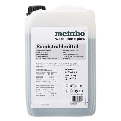 Agent de sablage granulation 0.2 à 0.5 mm bidon 8 kg Metabo