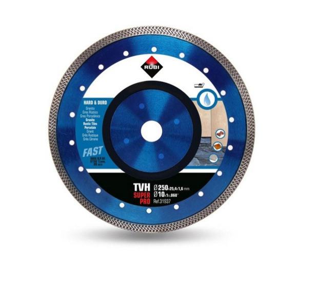 Disque diamant pour matériaux durs 250x25,4x1,6mm TURBO VIPER TVH-250 SUPERPRO Rubi