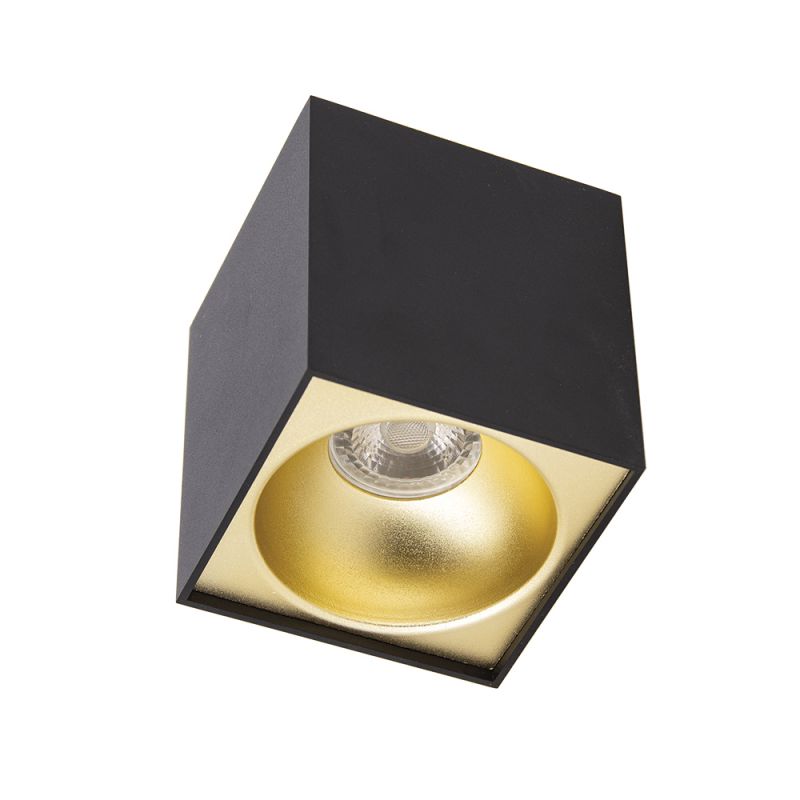 Xanlite - Plafonnier GU10 50W 2700K Carré large Noir et or - PL50CLNO
