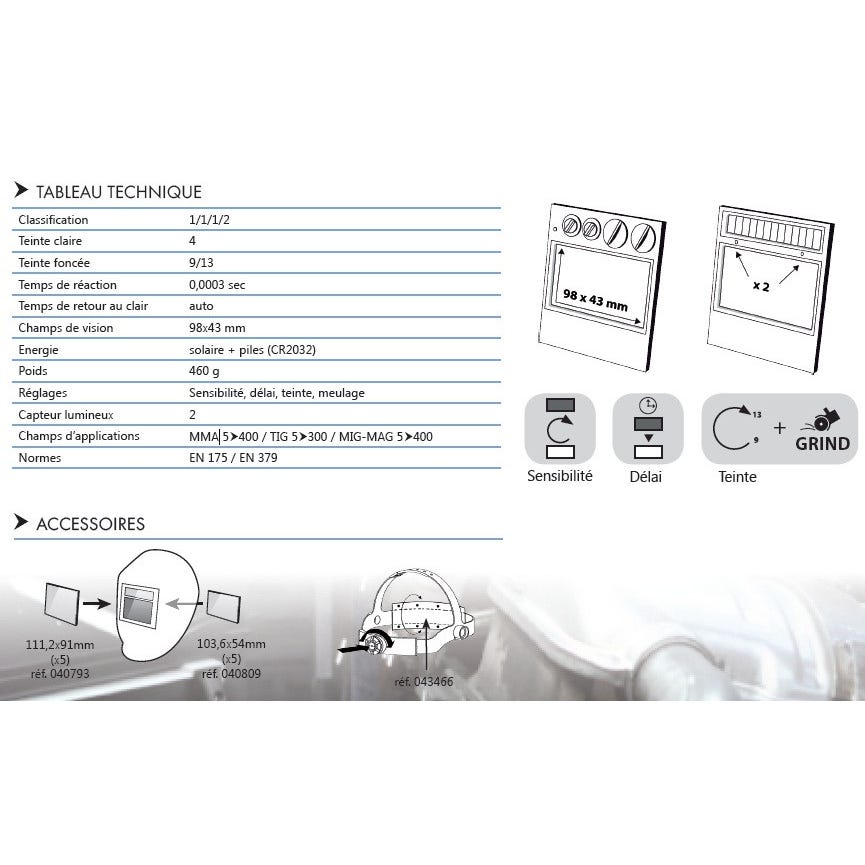 Masque de soudge LCD teinte réglable de 9 à 13 LCD Expert 9/13 G Gys 2