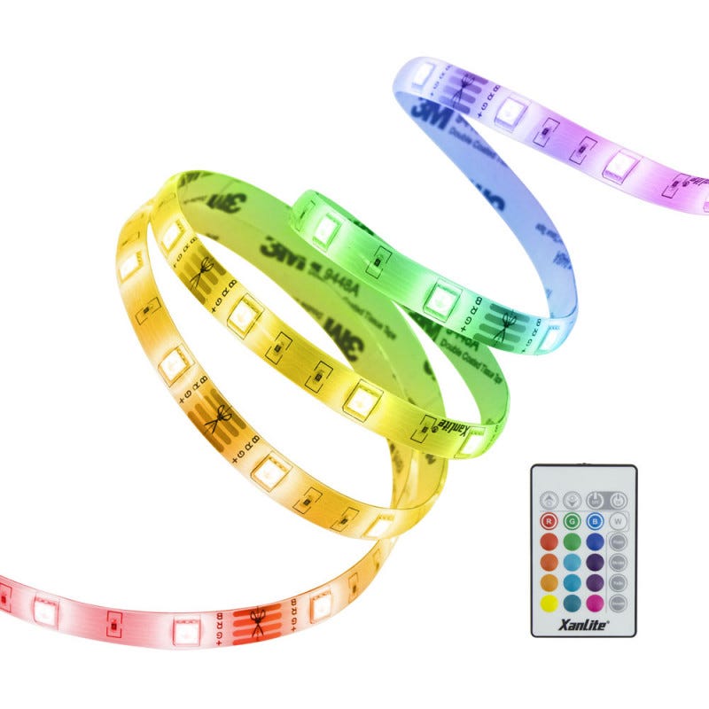 Xanlite - Ruban LED (kit complet) - 3m - RGB Digital - 166 modes d'éclairages multicolore - LSBK3RVBD 0