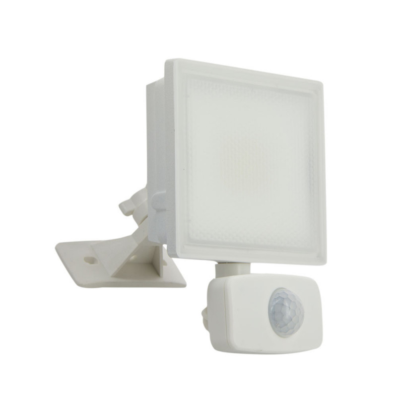 Xanlite - Projecteur LED Mural Blanc, Détecteur de Mouvement Inclus, 20 W, 1600 Lumens - PR20WMDB