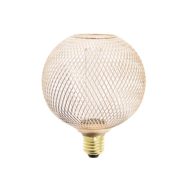 Ampoule LED déco Hologramme Globe verre fumé,E27 , lumière blanc chaud