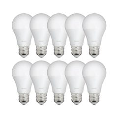 Lot de 10 Ampoules LED A60, culot E27, 9W cons. (60W eq.), lumière Blanc Chaud 0