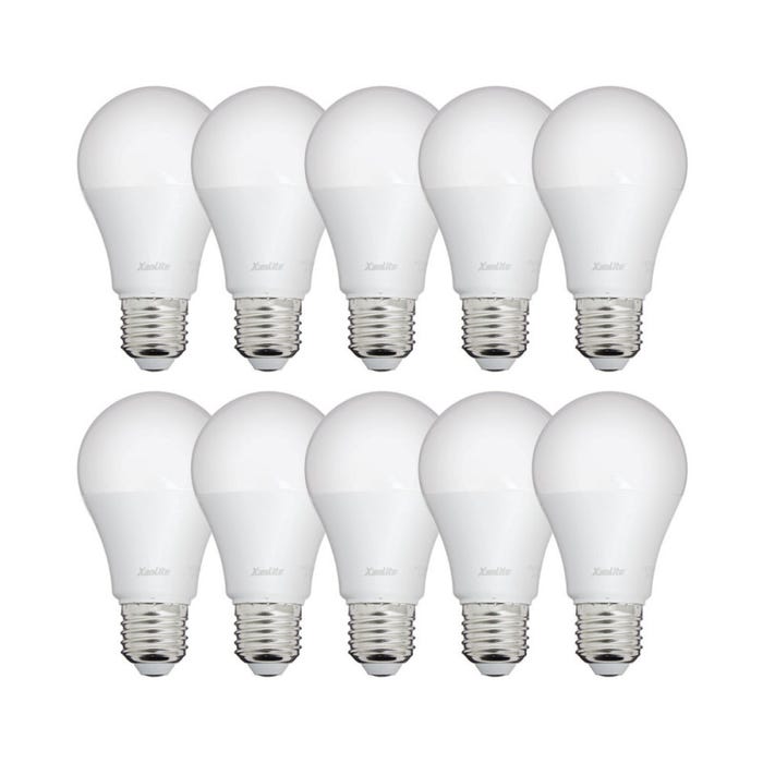 Xanlite - Lot de 10 Ampoules LED A60, culot E27, 9W cons. (60W eq.), lumière Blanc Neutre - PACK10EE806GCW 0