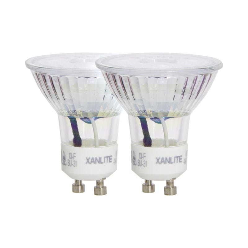 Xanlite - Lot de 2 ampoules LED spots au culot GU10, 5W cons. (50W eq.), lumière blanche neutre - PACK2VG50SCW 0
