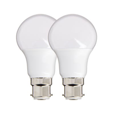 Lot de 2 Ampoules LED A60, culot B22, 10W cons. (60W eq.), lumière blanc chaud 0