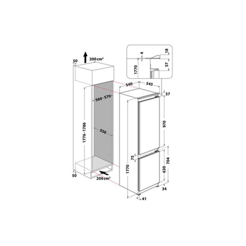 Réfrigérateur combiné intégré WHIRLPOOL INTEGRABLE ART66112 1
