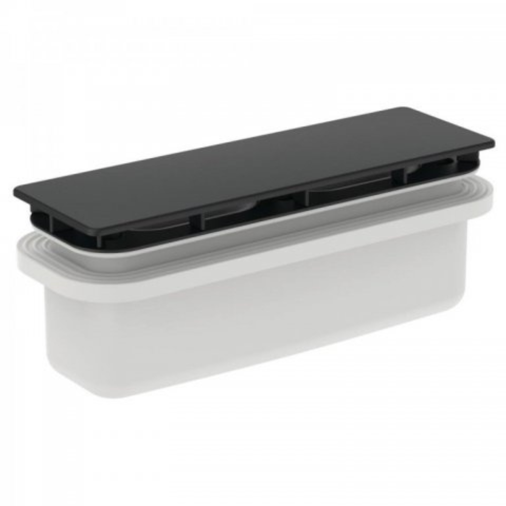 IDEAL STANDARD Bonde et cache Rectangulaire pour receveur Ultra Flat New, Noir mat
