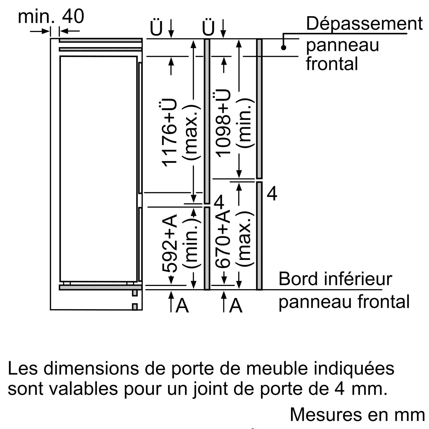 Réfrigérateurs combinés 268L Froid Statique BOSCH 54.1cm, KIV87NSF0 4