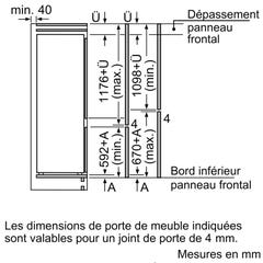 Réfrigérateurs combinés 268L Froid Statique BOSCH 54.1cm, KIV87NSF0 4