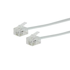 Câble Adsl/modem Plat Rj11 Téléphonique Mâle/mâle Blanc 10 Mètres - Sedea - 913090