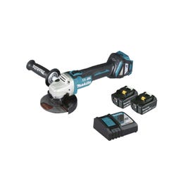 Meuleuse brushless MAKITA 18V 125mm - 2 batteries BL1850 5.0Ah - 1 chargeur rapide DC18RC DGA513RTJ 0
