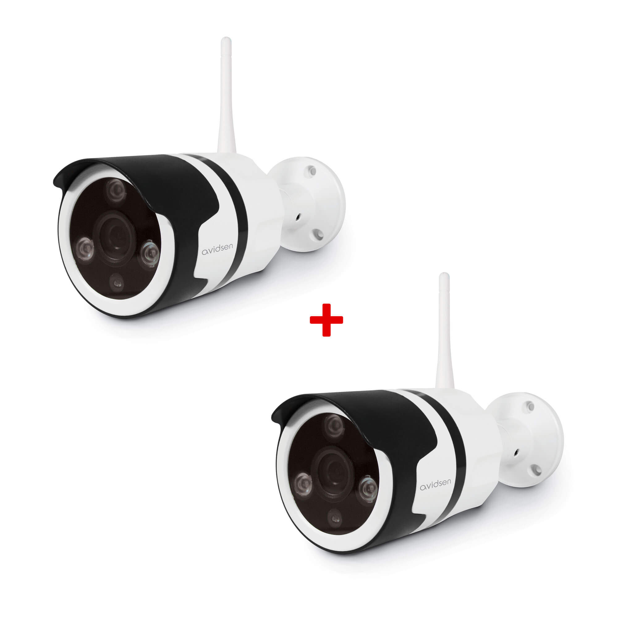 Caméra de surveillance extérieure Avidsen IP Wifi 720 P - application protect home - Lot de 2