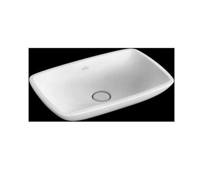 Villeroy et Boch - Vasque rectangle à poser Loop & Friends, Blanc, vasque avec trop plein