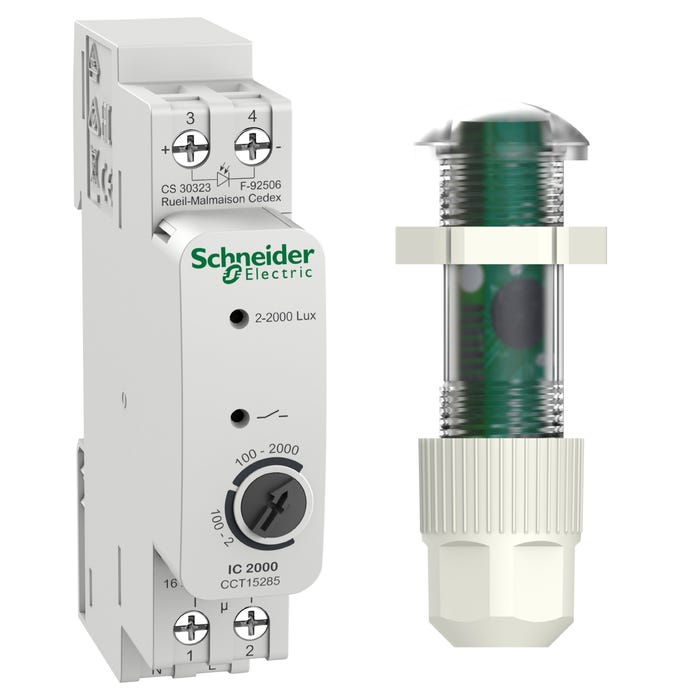 interrupteur crépusculaire - avec cellule tableau - acti9 - ic2000 - schneider electric cct15285 0