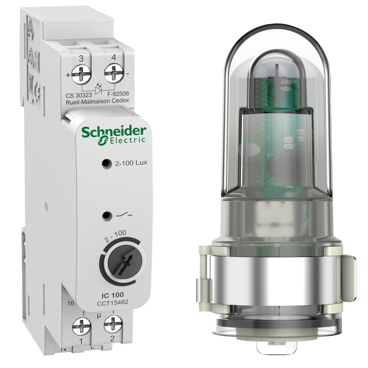 CCT15482 Schneider - interrupteur crépusculaire avec cellule étanche à cabler - Acti9 IC100 0