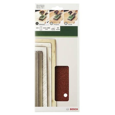 Set de papiers abrasifs pour ponceuse vibrante perforé Bosch Accessories 2609256B32 Grain 60, 120, 180 (L x l) 280 mm x