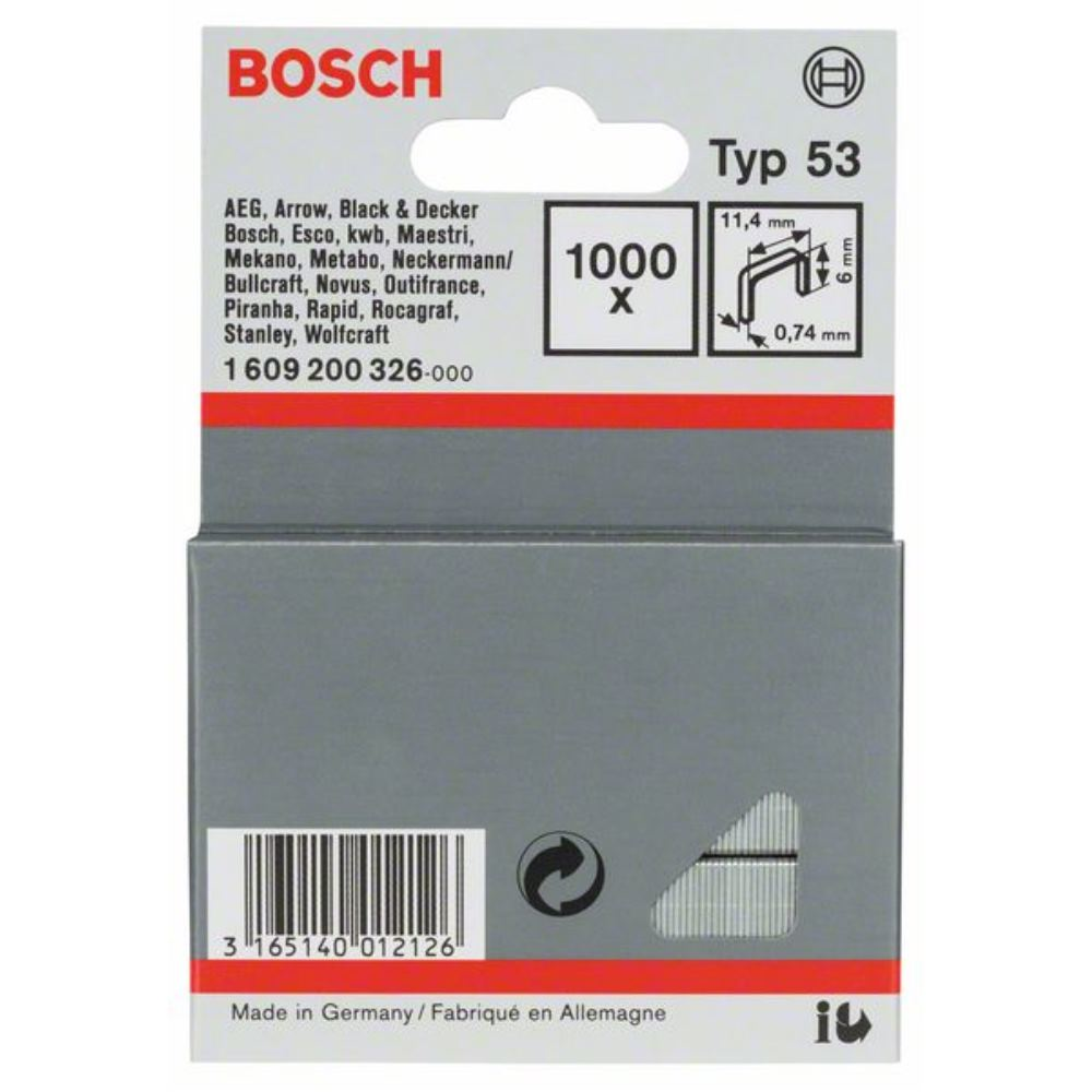 Bosch Type de serrage de fil fin 53 11,4 x 0,74 x 6 mm. 1000e 0