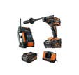 Pack AEG Perceuse percussion Brushless 18V BSB18BL-602C - Radio de chantier 12-18V DAB+ USB BR 1218C-0 - 2 batteries 6.0Ah 1 chargeur