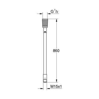 Flexible pour douche métal chromé M15X1/2 - GROHE - 46104-000 1