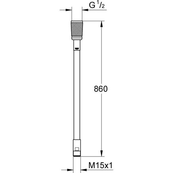 Flexible pour douche métal chromé M15X1/2 - GROHE - 46104-000 4