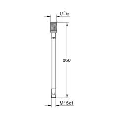 Flexible pour douche métal chromé M15X1/2 - GROHE - 46104-000 6