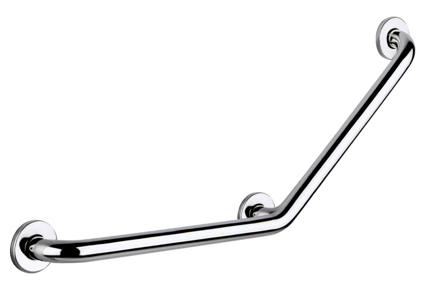 Barre coudée 135° D32 400x400 3 points fixation inox poli brillant - DELABIE - 5082P