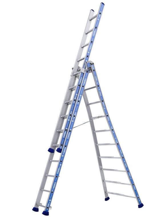 Tubesca - Echelle transformable 3 plans 3x10 échelons Ht d'accès maxi 7,76m - Platinium Tubesca Comabi