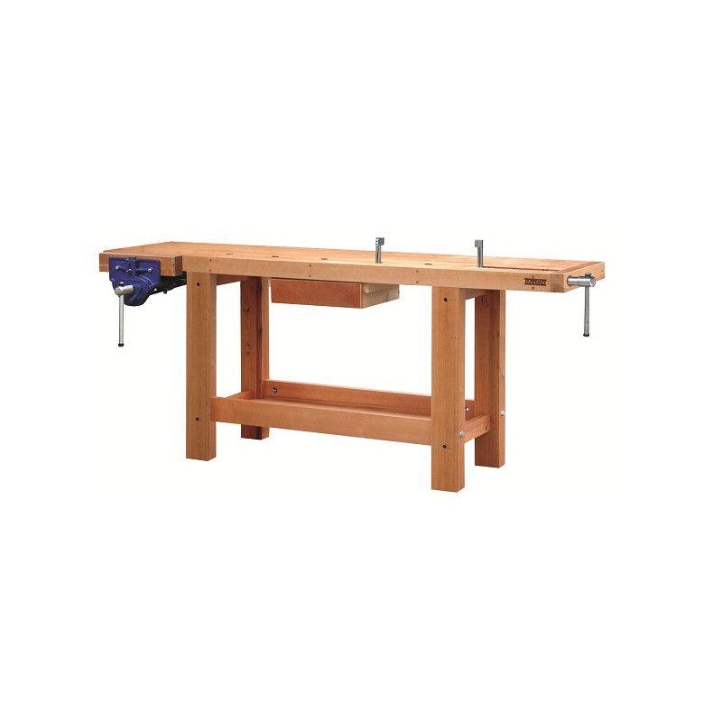Etabli bois d'ébéniste professionnel L:2m + 2 Presses d'établi - 17202 Outifrance