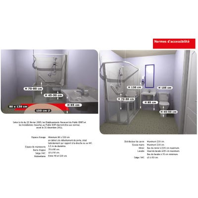 AKW - Miroir inclinable en inox 700x500x180mm (Accessibilité PMR)
