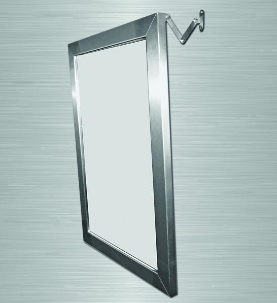 AKW - Miroir inclinable en inox 700x500x180mm (Accessibilité PMR) Akw