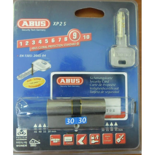 Abus - Cylindre Radial haute sécurité breveté avec 3 clés + Carte propriétaire D:30x30 Outifrance 0