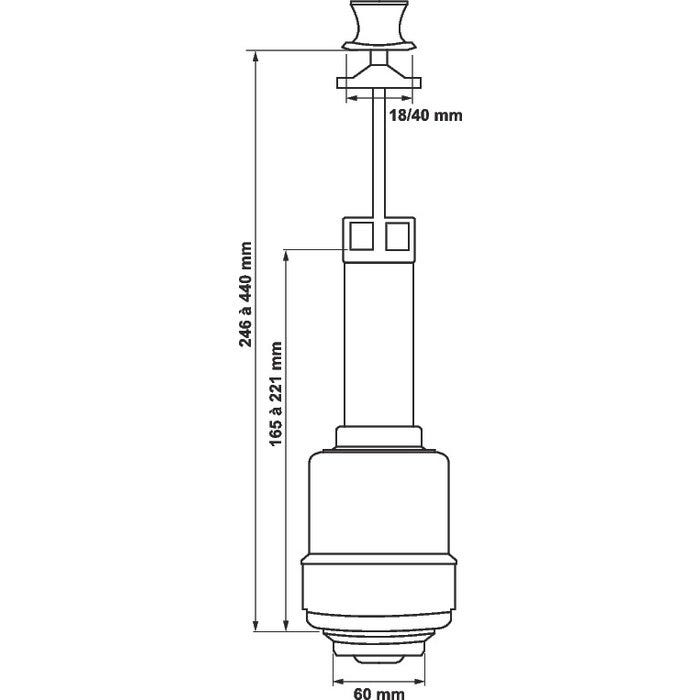 Mécanisme WC MPMP ATR3 Tirette simple 695030 Dubourgel 1