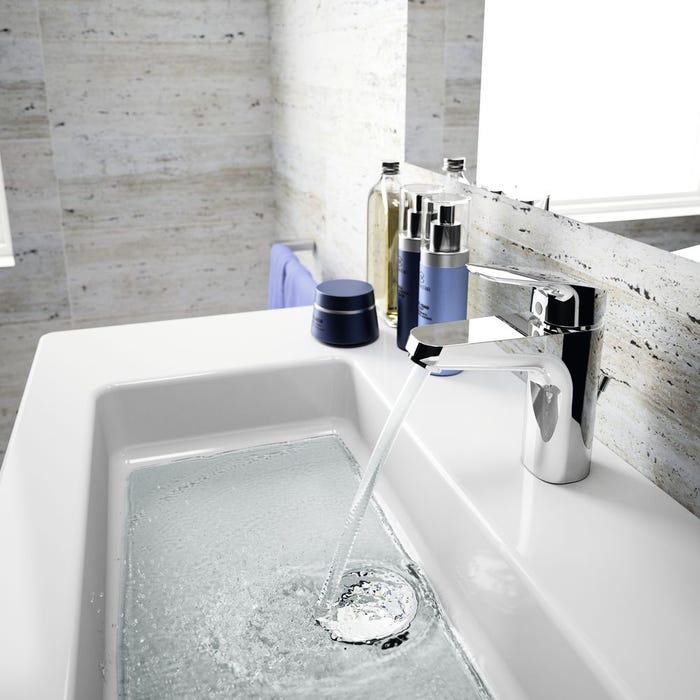 Ideal Standard - Mitigeur lavabo GRANDE bec fixe avec tirette et vidage métal chromé Ideal standard 4