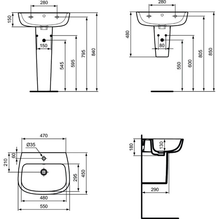 Ideal Standard - Colonne blanc pour lavabo - Kheops Ideal standard 1