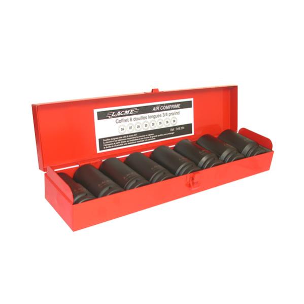 Coffret 8 douilles longues 3/4 pro/ind Lacme