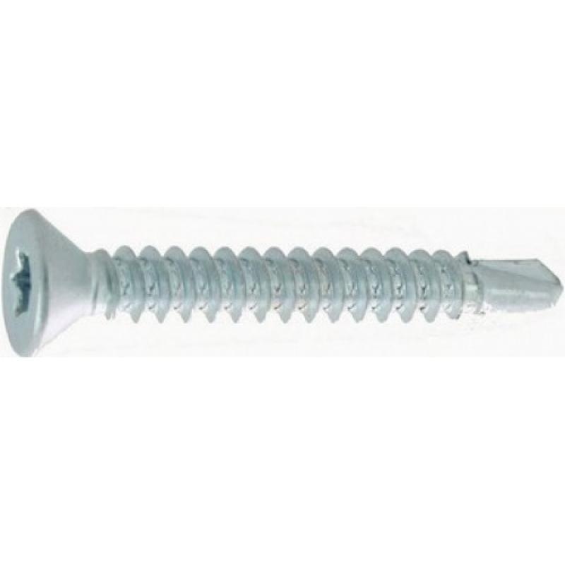 Vis autoperceuses tête fraisée empreinte Torx acier zingué blanc entièrement filetées, 4,8x60mm boîte de 250 pièces