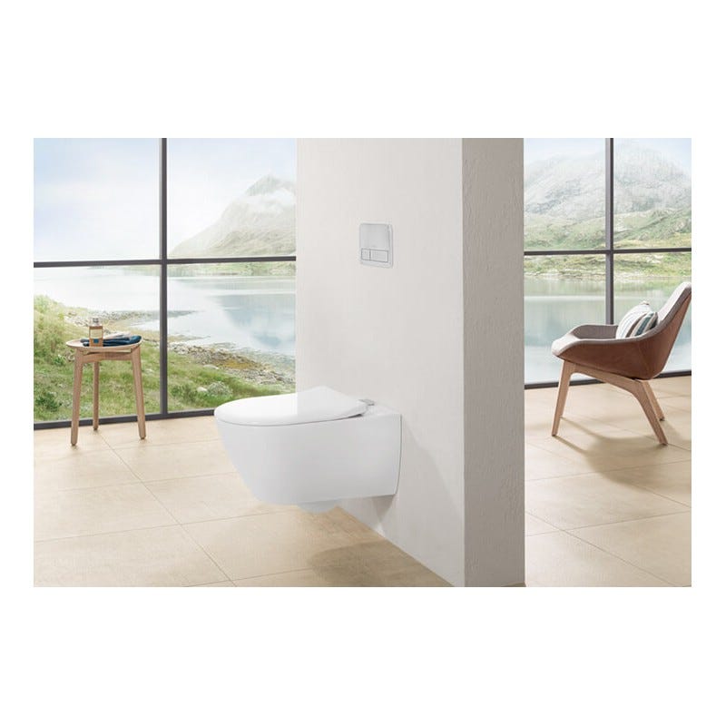WC lavable mural Villeroy &, Boch Avento, avec siège de WC Combi-Pack 5656RS, DirectFlush, mural, Coloris: Blanc 2