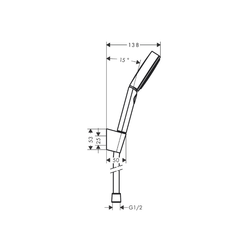 Hansgrohe Pulsify Select Set de Douchette à main XXL Performance 105mm + Flexible de douche 125cm + Support mural, Chrome (24302000) 1