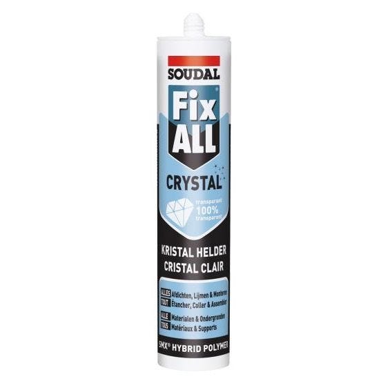Mastic-colle polymère hybride FIX ALL CRYSTAL cartouche 290 ml - SOUDAL 110980 0