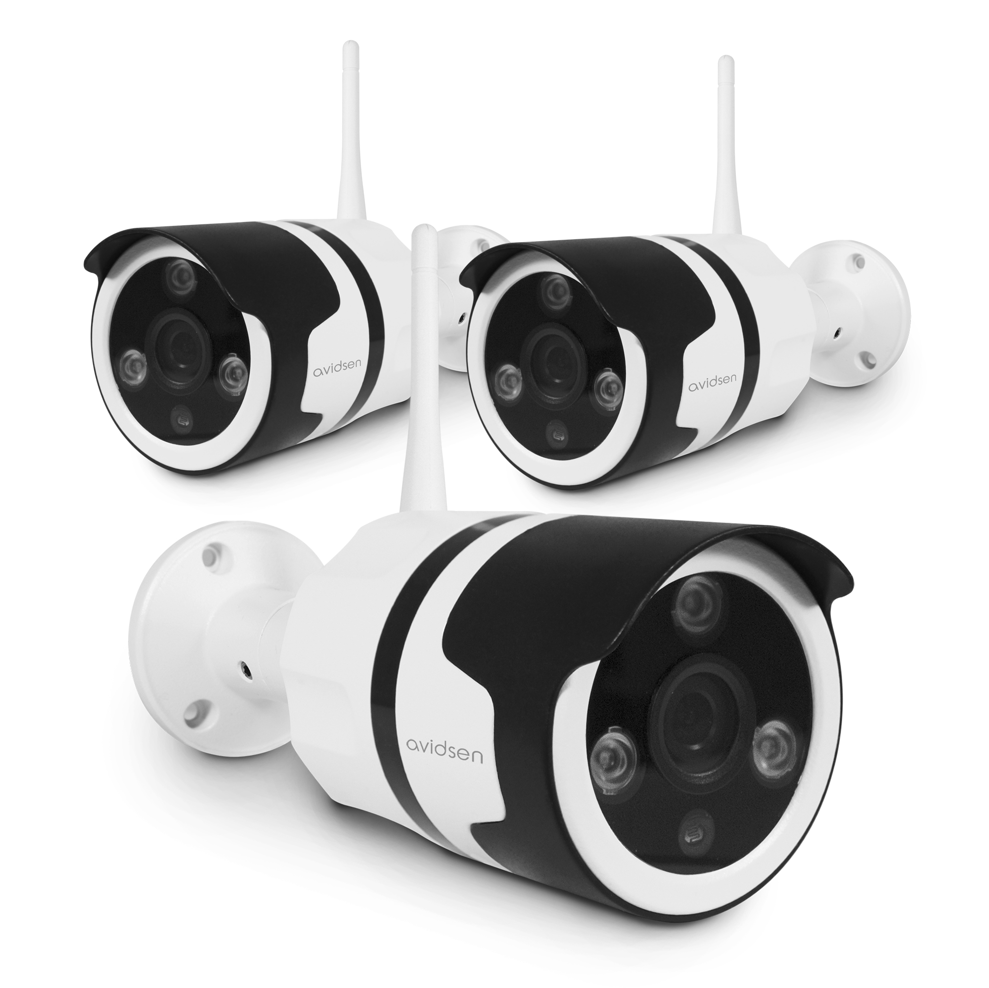 Caméra de surveillance extérieure Avidsen IP Wifi 720 P - application protect home - Lot de 3