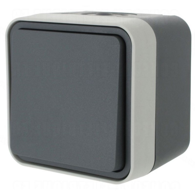 Hager - WNC020 - cubyko Bouton Poussoir 1F saillie gris