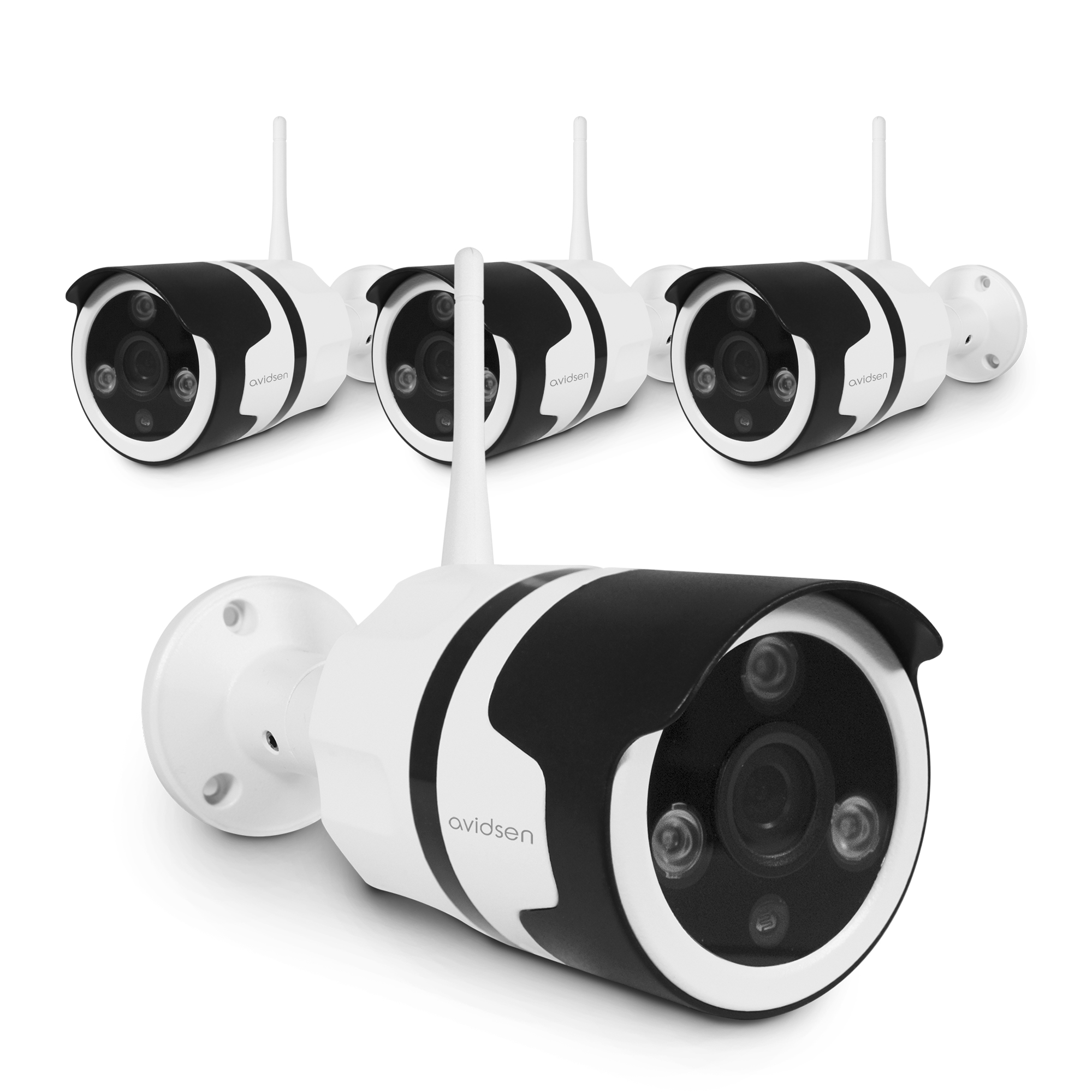 Caméra de surveillance extérieure Avidsen IP Wifi 720 P - application protect home - Lot de 4